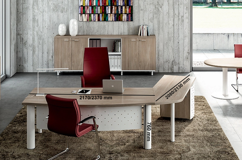 Jenny Radial Corner Desk With Optional Return & Pedestal Unit Size Img