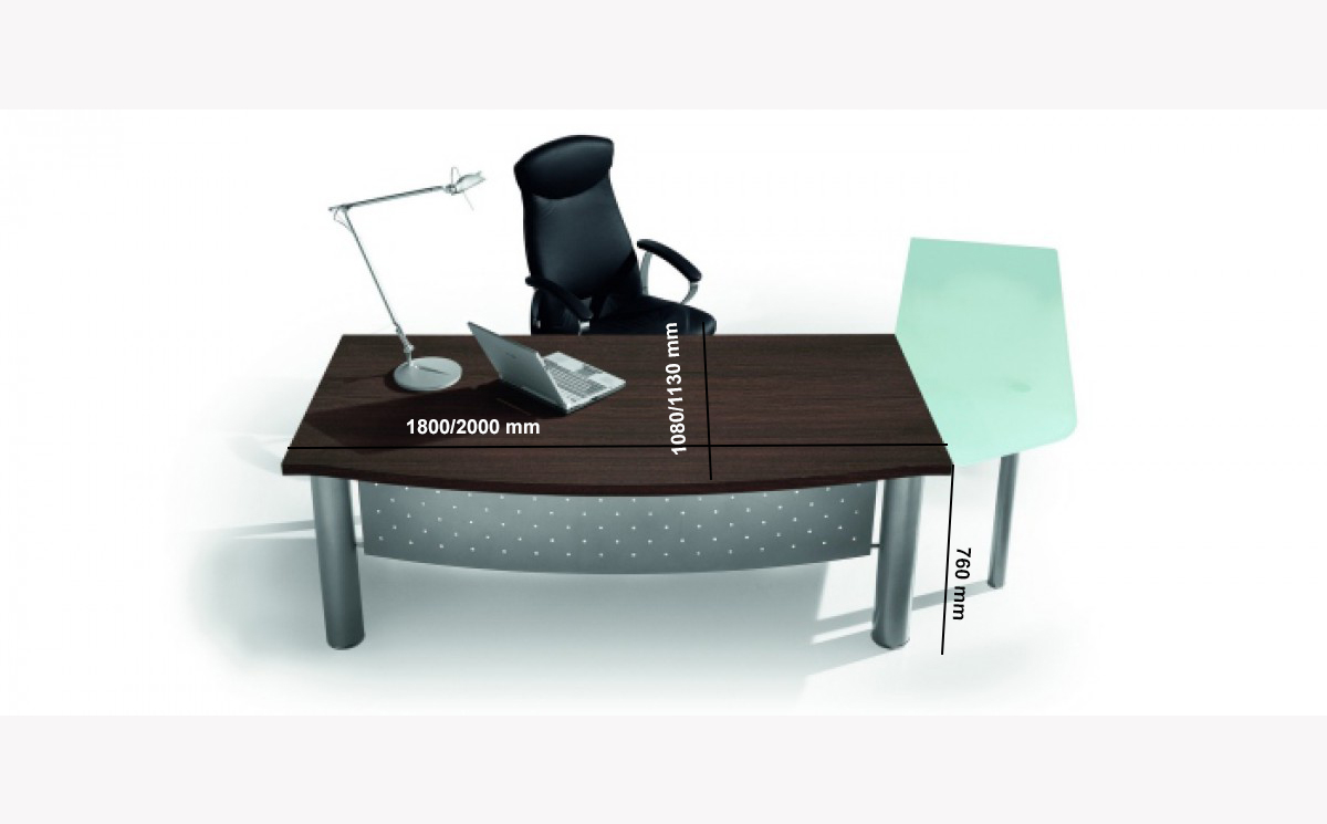 Jenny – Radial Corner Desk With Optional Return & Pedestal Unit
