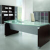 Linda L Shaped Glass Top Executive Desk With Return1