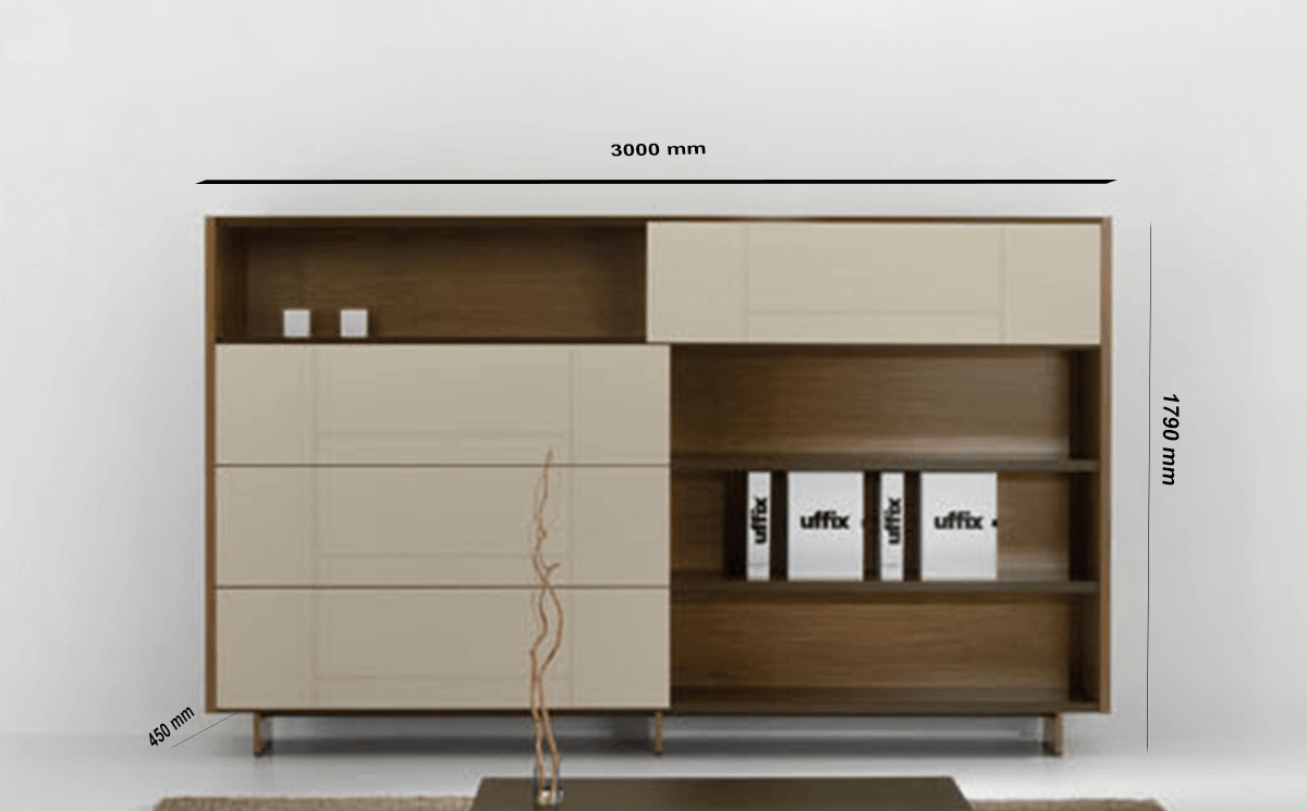 Size Darcey Bookcase With Sliding Doors