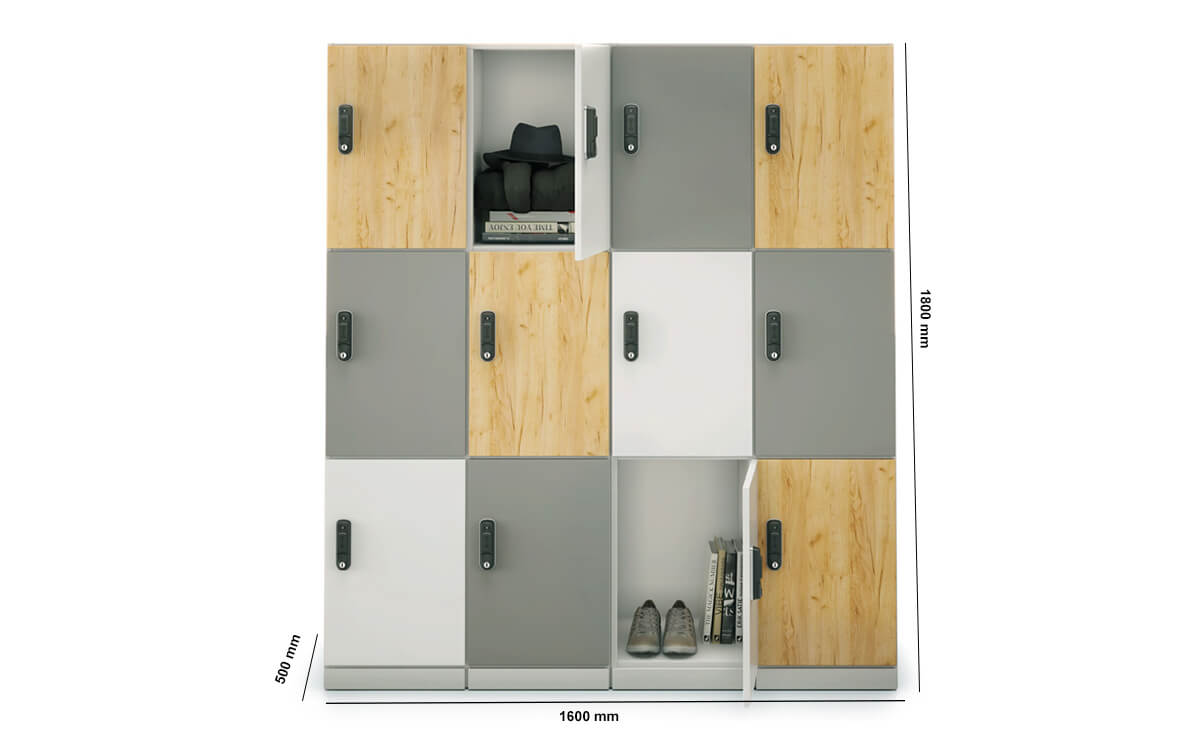 Stor Medium Storage With Double Width 3 Compartment Dimension Image