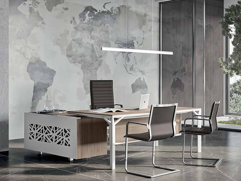 Albero 1 Executive Desk With Three Arm Corner With Optional Credenza Unit 02