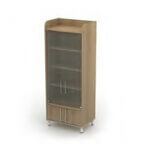 L800 x D556 x H2040 mm (4 Fixed Shelves, Glass Hinged Doors, & Lockable Base)