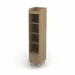 L430 x D556 x H2040 mm (4 Fixed Shelves and Lockable Base)