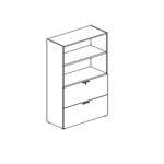 L800 X D460 X H1554 (2 Filing Drawers,1 Lock,1 Movable Shelf And 1 Fixed)