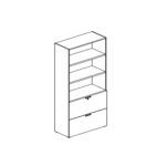 L800 X D460 X H1938 (2 Filing Drawers,1 Lock,2 Movable Shelves And 1 Fixed)