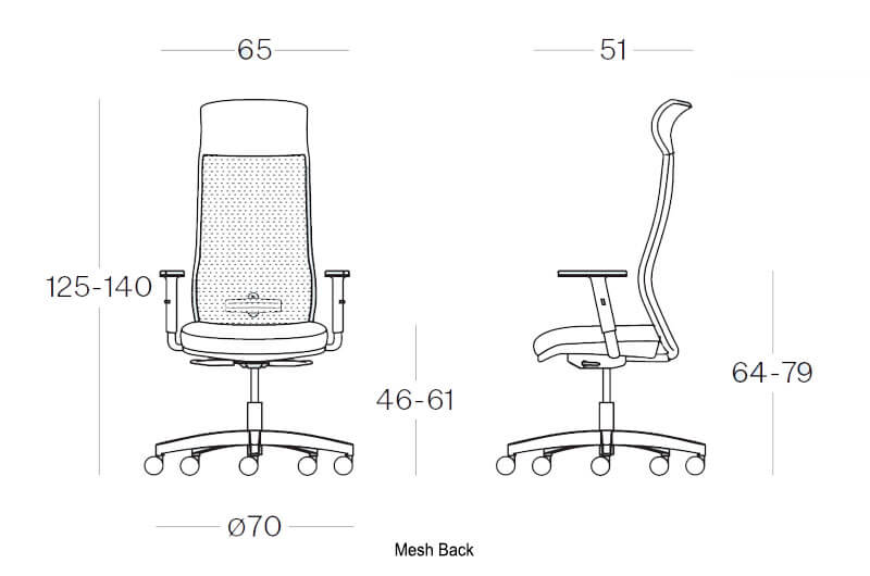 Loreta – Mesh Back Executive Chair Size Image
