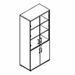 Pietro Storage Unit H1833 With Glass Door