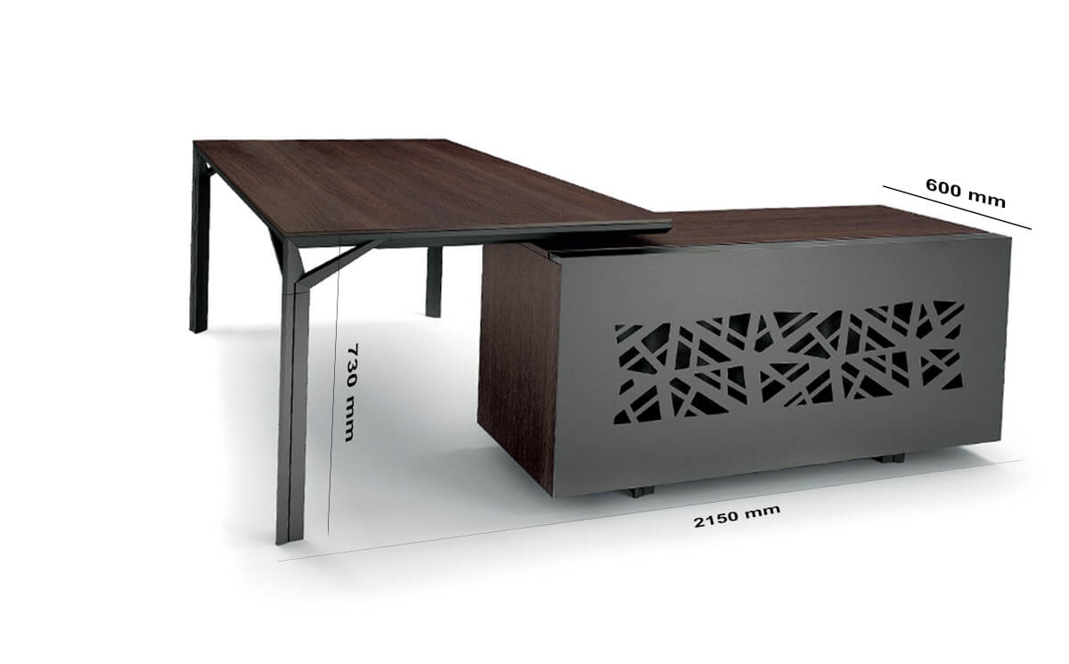 Size Credenza Unit Albero 1 Executive Desk With Three Arm Corner