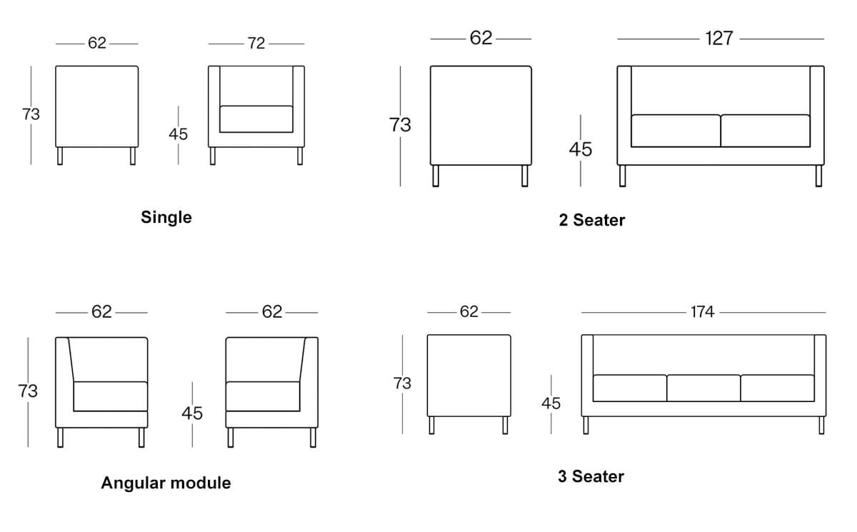 Size Modern Sofas