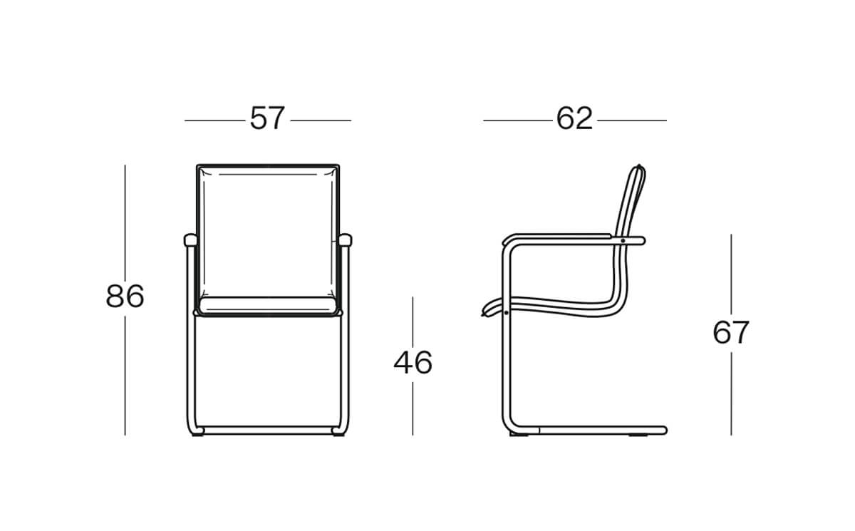 Size Cubika Cantilever Visitor Chair