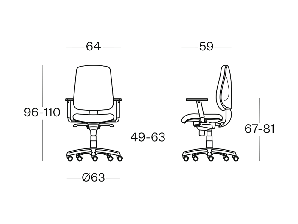 Size Cubox Operative Chair Size Cubox Operative Chair