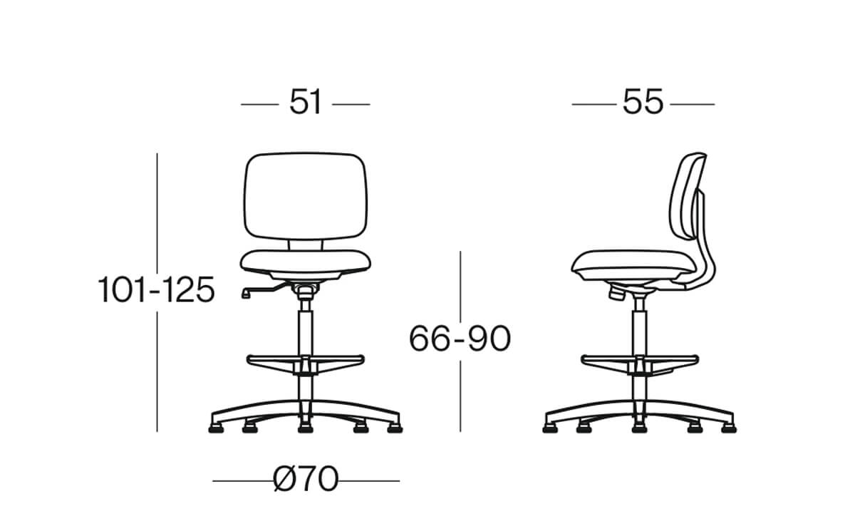 Size Moon Padded Stool