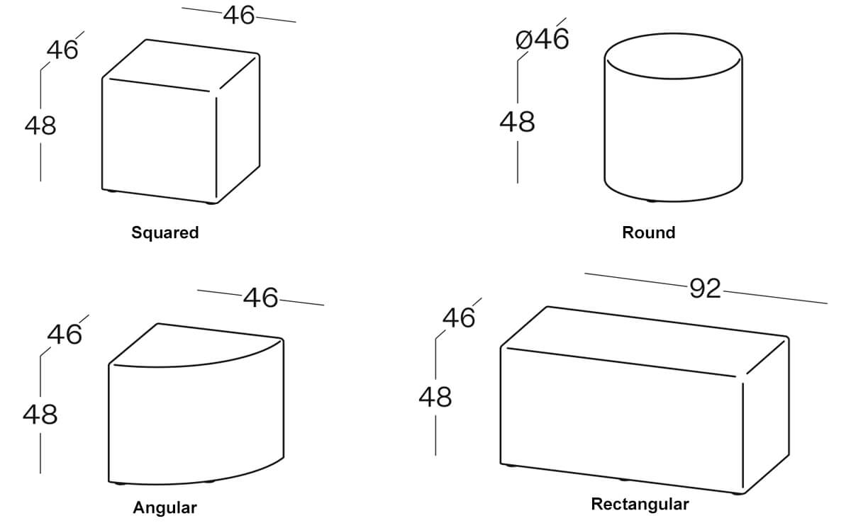 Size Pouf Sofas