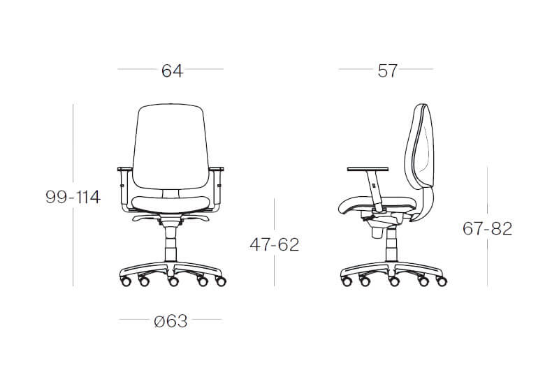 Tempo – Operative Chair Size Image