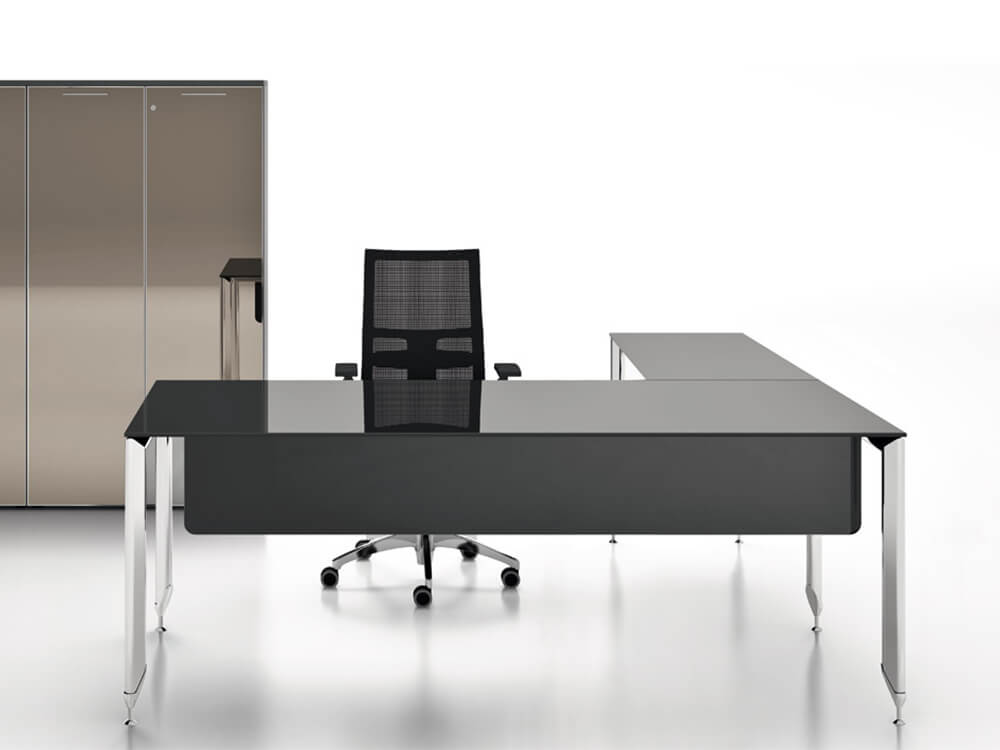 Tim Glass Top Executive Desk