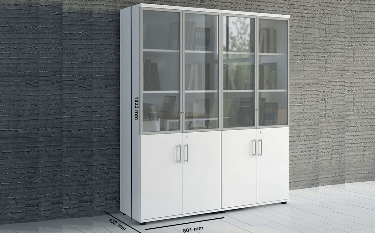 Size Bella Glass Doors Storage Unit