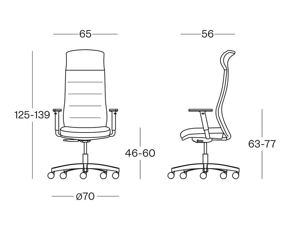 Size Grid – Mesh Back Executive Chair