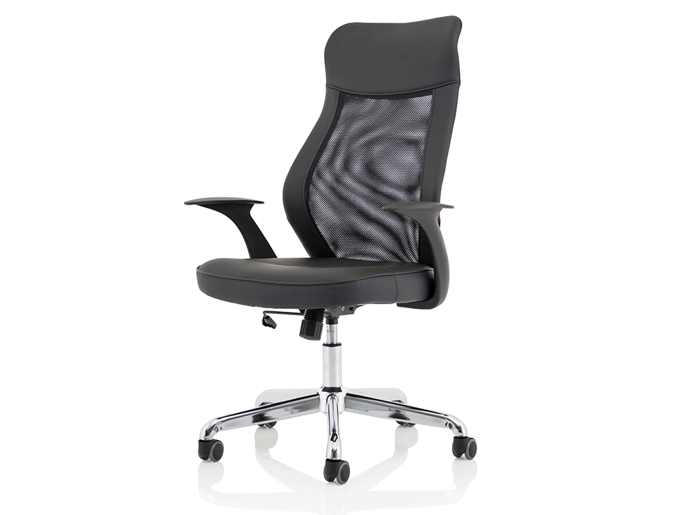 Angelica – Mesh And Leather High Back Operator Chair1