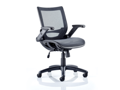 Antonio Black Mesh Operator Chair With Folding Arms