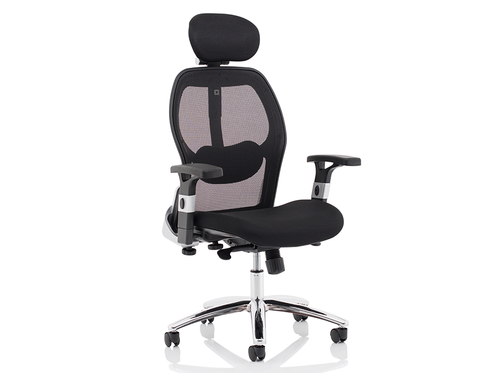 Bennett Mesh Back Black Fabric Chair