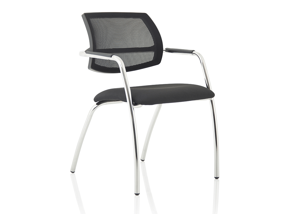 Calix 1 Black Mesh Straight Leg Visitor Chair