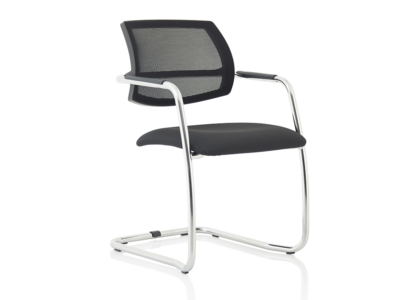 Calix Black Mesh Cantilever Visitor Chair