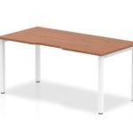 Cinetta Single Starter Desk(1200mm Single Starter Desk Walnut Top White Frame)