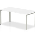 Cinetta Single Starter Desk(1200mm Single Starter Desk White Top Silver Frame)