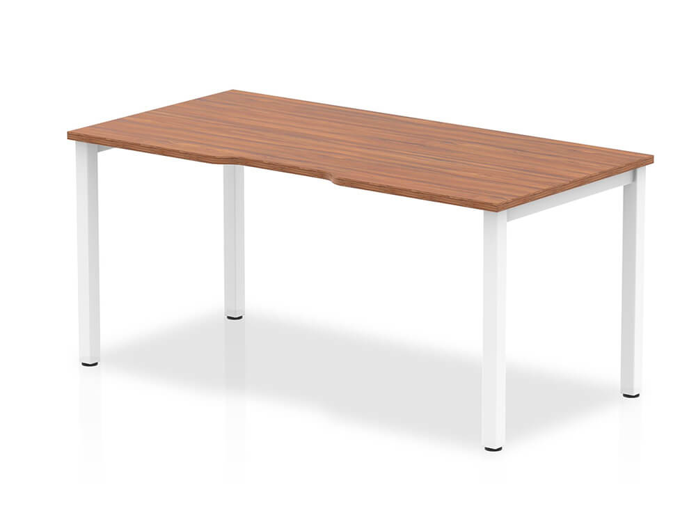 Cinetta Single Starter Desk(1400mm Single Starter Desk Walnut Top White Frame)