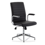 Danny Executive Leather Chair Black Glides1