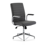 Danny Executive Leather Chair Grey Glides