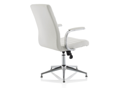 Danny Executive Leather Chair White Glides1