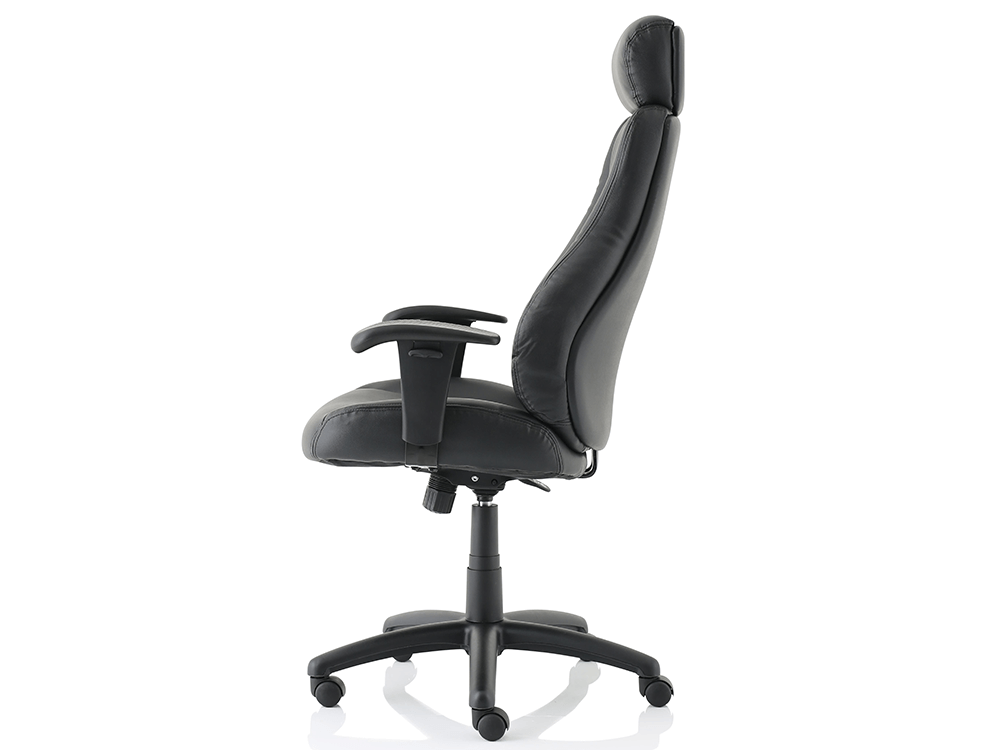 Dixon Black Leather Chair With Headrest3