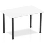 Etta Straight Table L1200 X D800 X H725 White (black Post Leg)