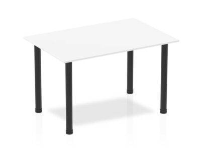Etta Straight Table L1200 X D800 X H725 White (black Post Leg)
