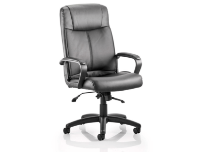 Glover Black Bonded Leather Executive Chair With Arms