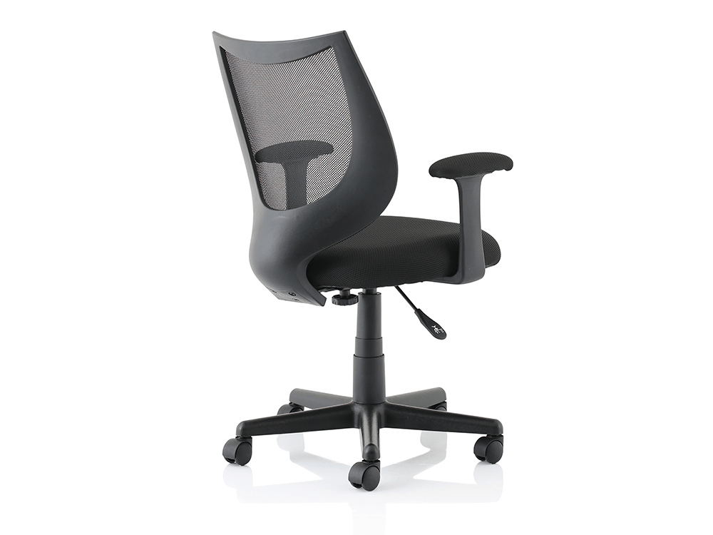 Lucca Black Mesh Chair With Fixed Arms1