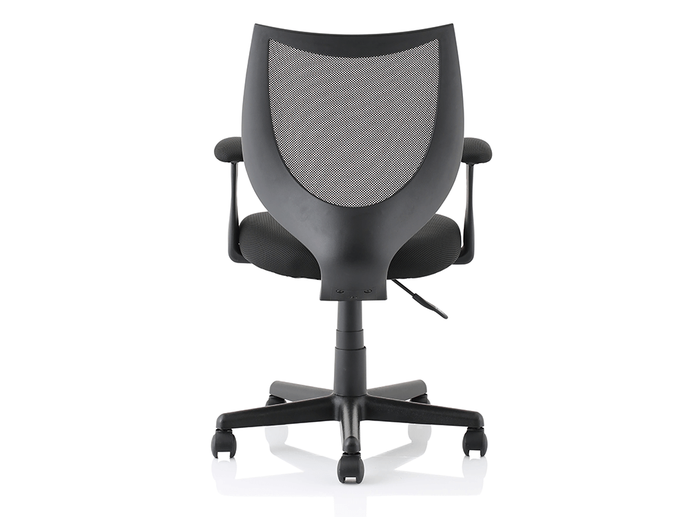 Lucca Black Mesh Chair With Fixed Arms2