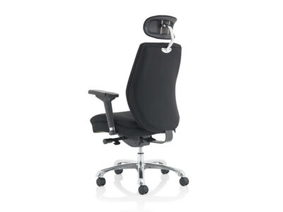 Roque Black Chair With Arms & Headrest Fabric3