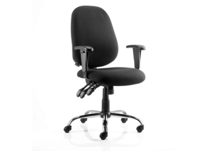 Rosa Black Fabric Operator Chair With Arms