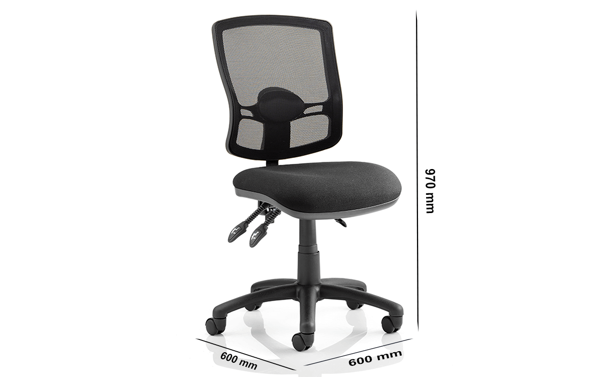 Size Alessa Mesh Back Black Chair Without Arms