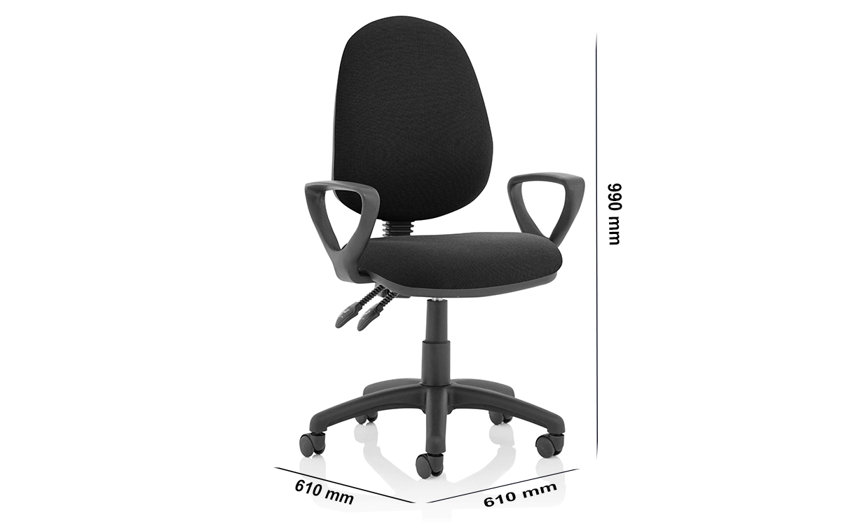 Size Allegra – High Back Black Fabric Operator Chair