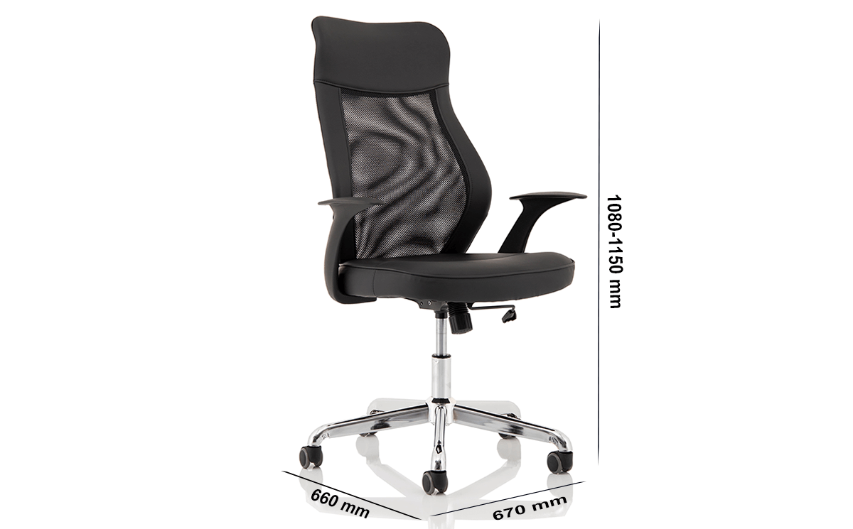 Size Angelica – Mesh And Leather High Back Operator Chair