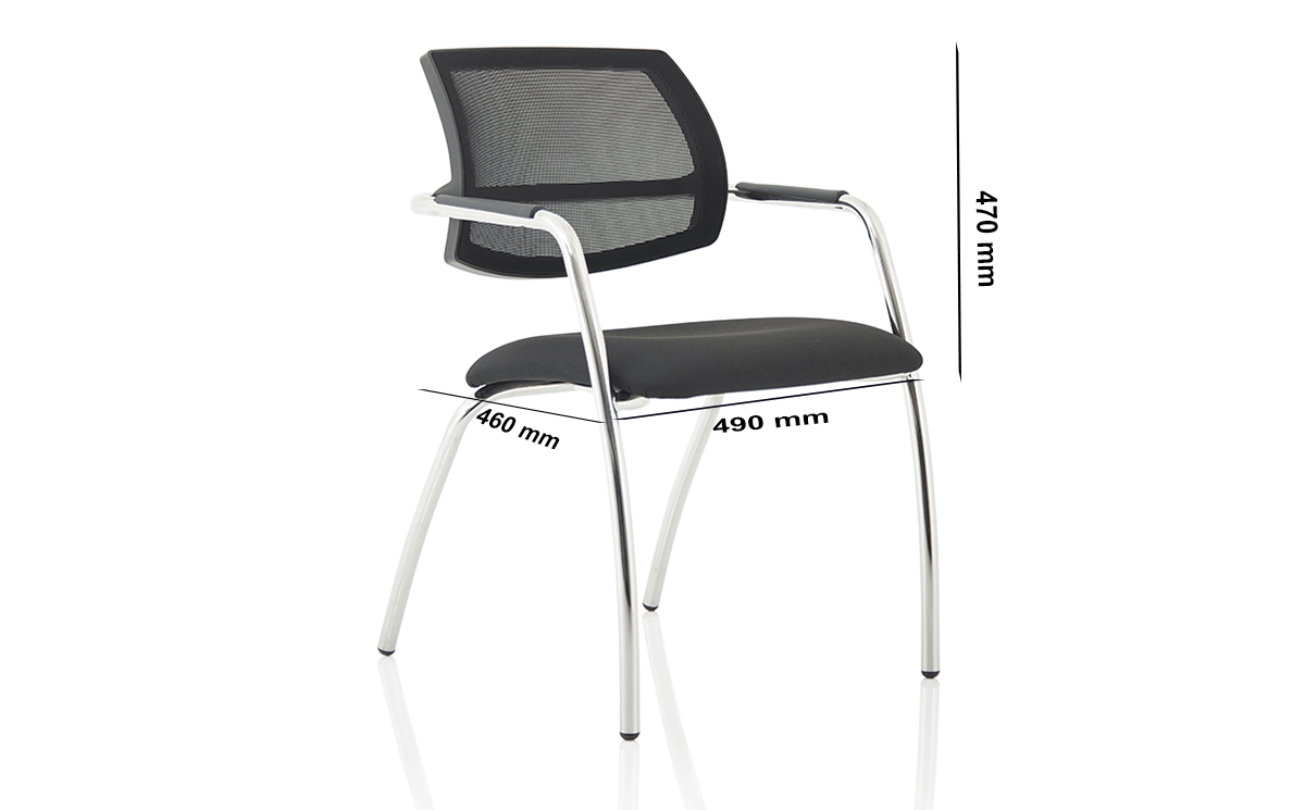 Size Calix 1 Black Mesh Straight Leg Visitor Chair