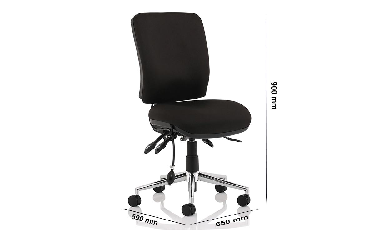 Size Ciandra Medium Back Black Chair Without Arms