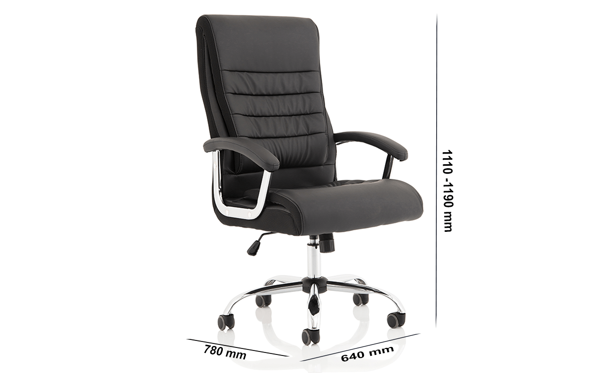 Size Cinzia High Back Black Polyurethane Chair