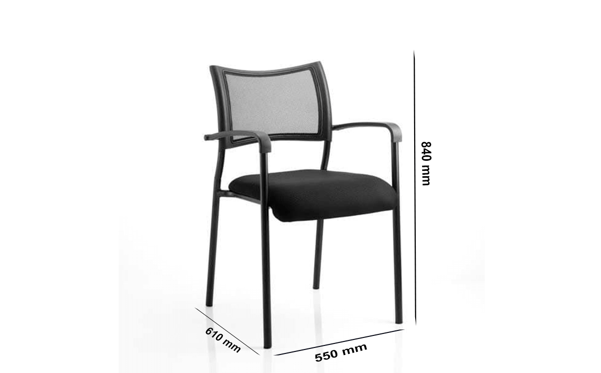 Size Dale – Mesh Back Black Visitor Chair