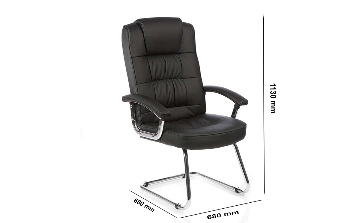 Size Demi 1 Black Deluxe Visitor Cantilever Chair With Arms
