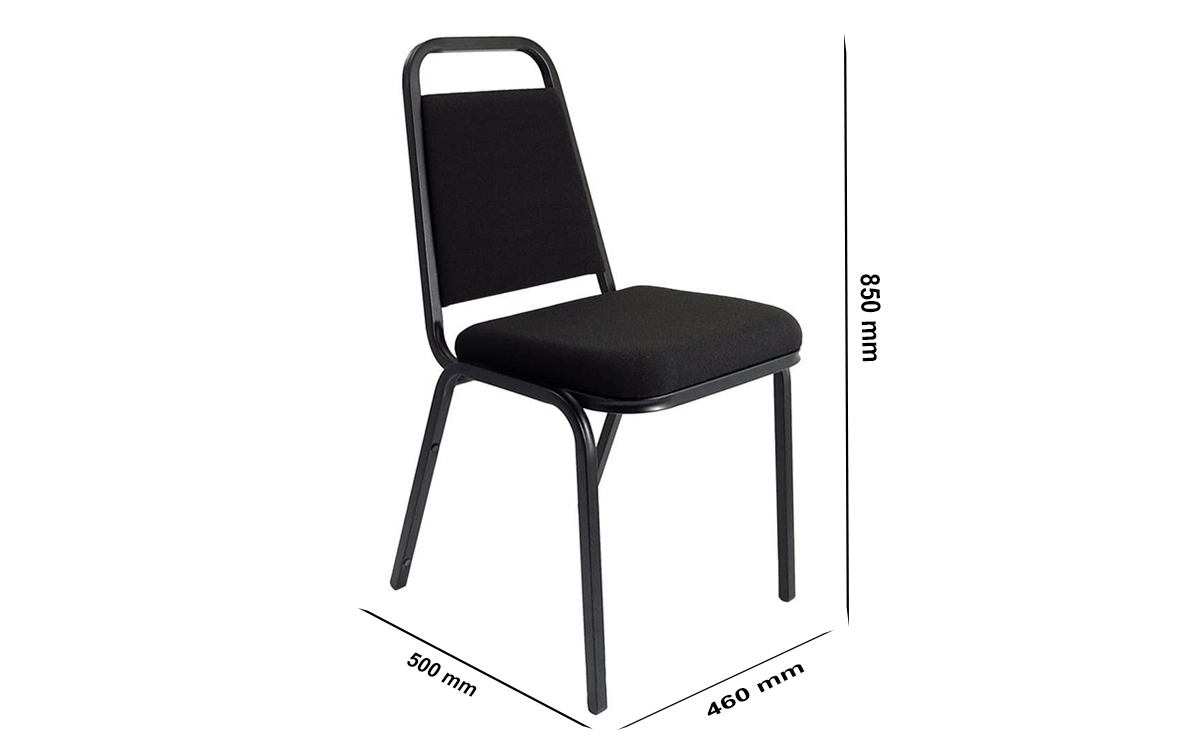 Size Dulce Medium Black Fabric Stacking Visitor Chair